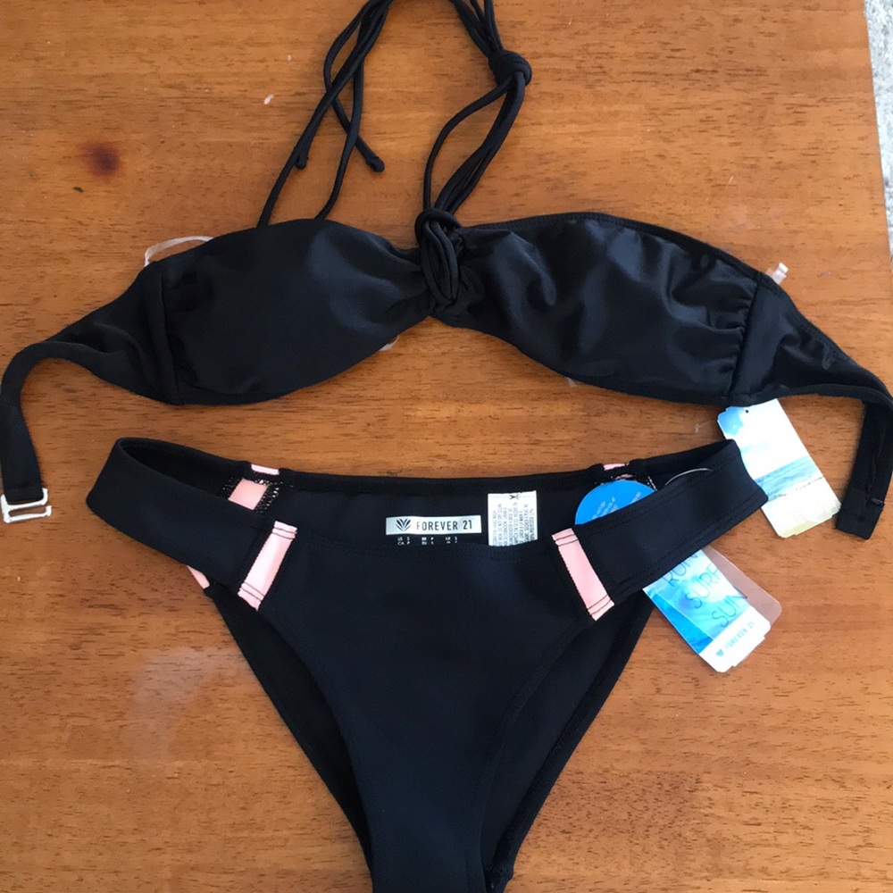 Black two piece swimsuit